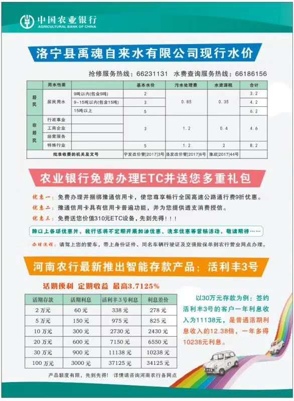 洛宁县禹魂自来水有限公司与农行合作开通代收水费业务
