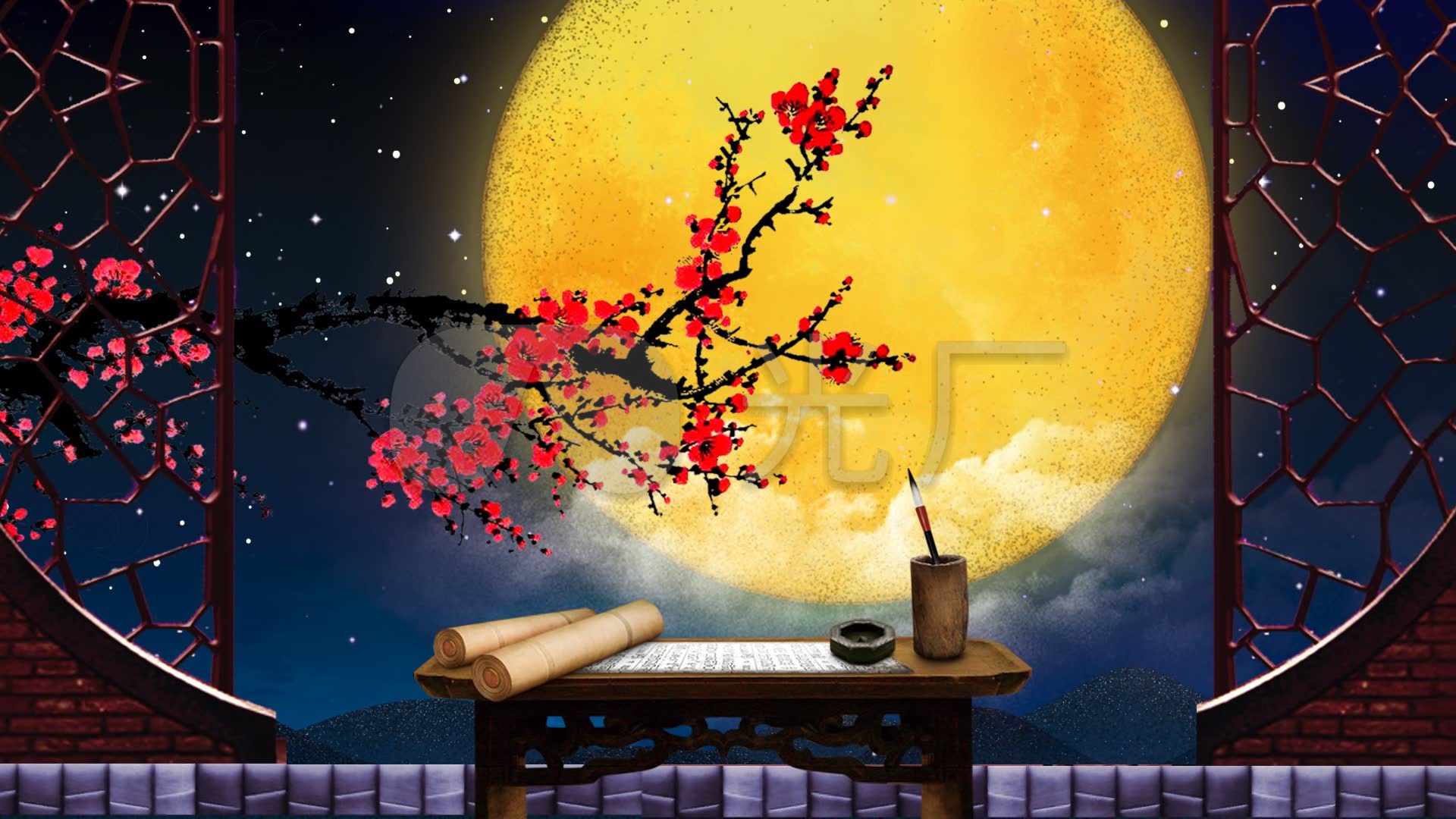 静夜思诗词朗诵舞台背景_1920X1080_高清视频素材下载(编号:3219889)_舞台背景_VJ师网 www.vjshi.com