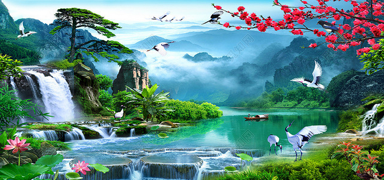 山水风景图背景图片免费下载 - 觅知网