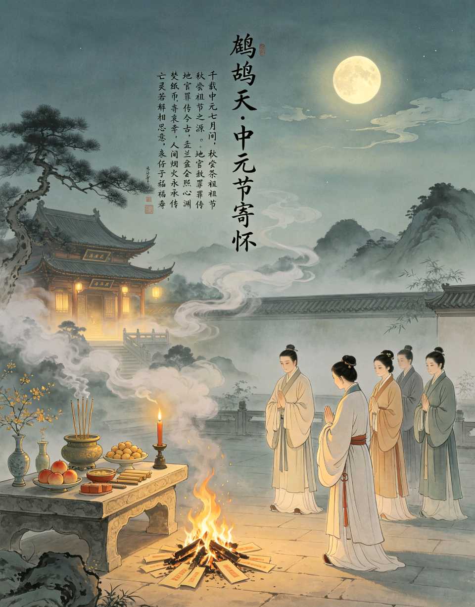 文化养老，诗词记录生活！中元节诗词2首！