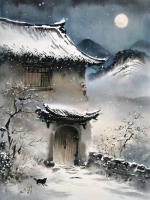 《雪夜山行》皖北山人