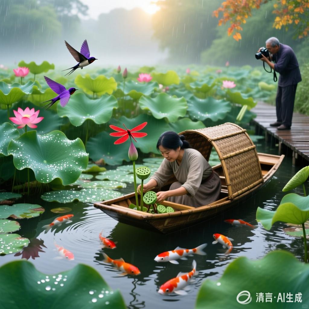 【中国憨派文学】李培忠 ：七律·初秋雨后赏荷（通韵）