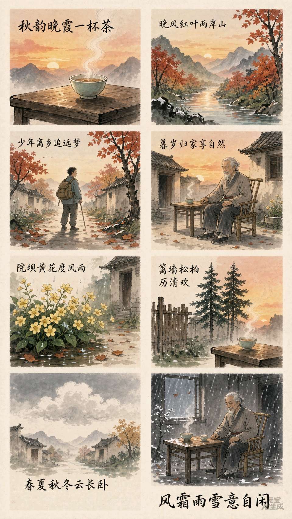 秋韵晚霞一杯茶——甘会文/（每日诗记）