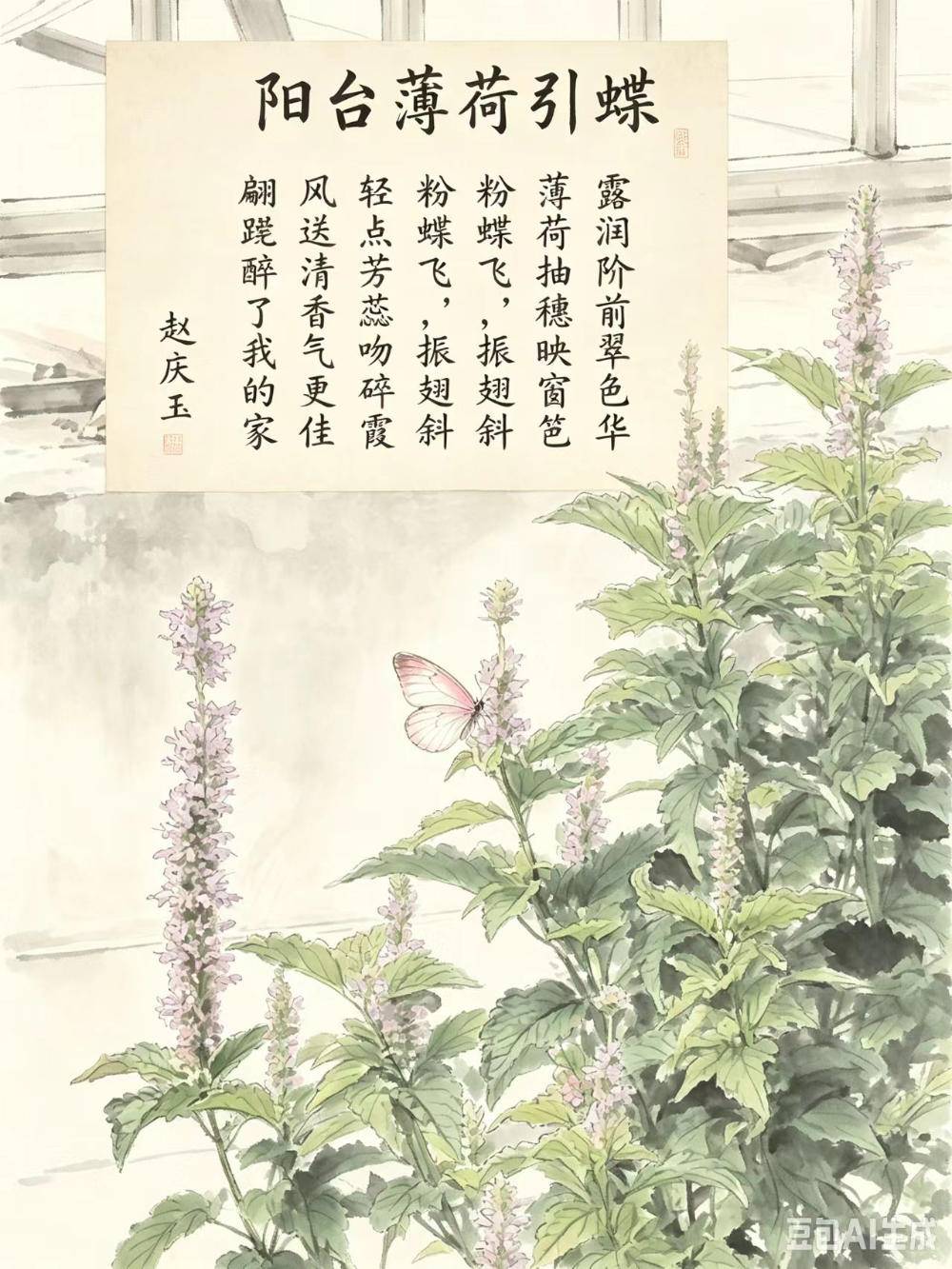 赵庆玉：【土掉渣·滑溜曲】阳台薄荷引蝶（中国憨派文学）