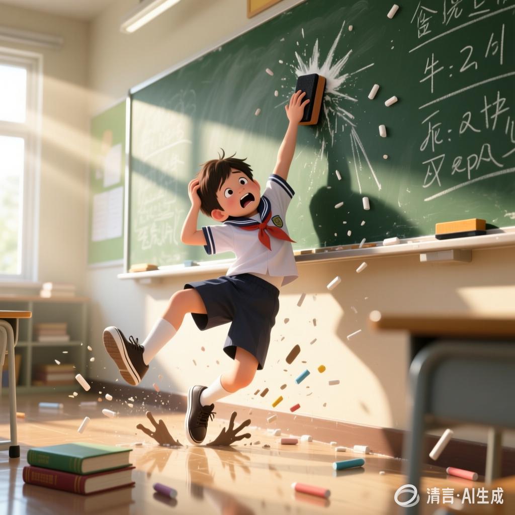 孔另融：【土掉渣·滑溜曲】擦黑板，够不着《中国憨派文学》